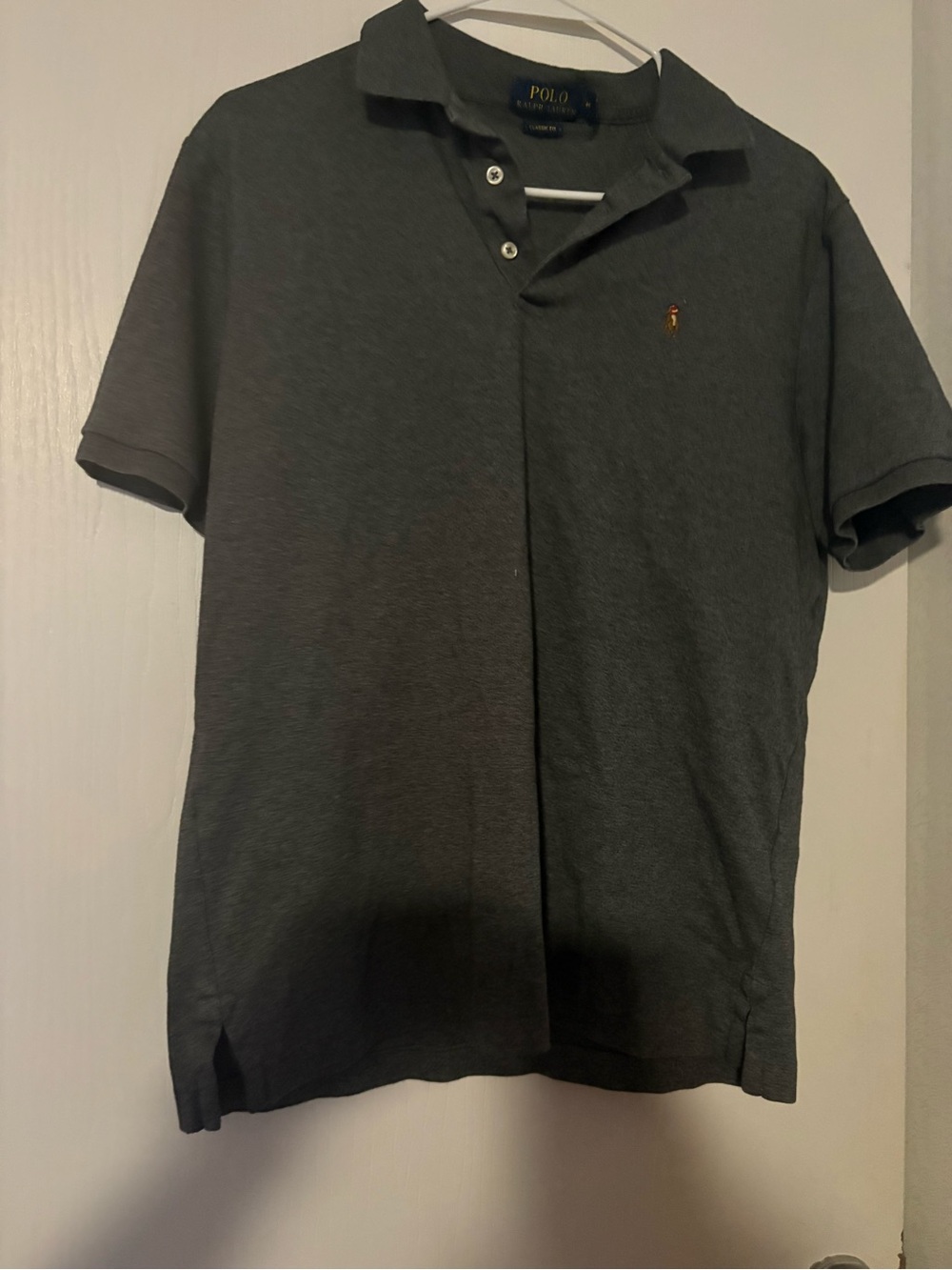 Polo by Ralph Lauren Men's Charcoal Gray Short-Sleeve Polo with Embroidered Pony